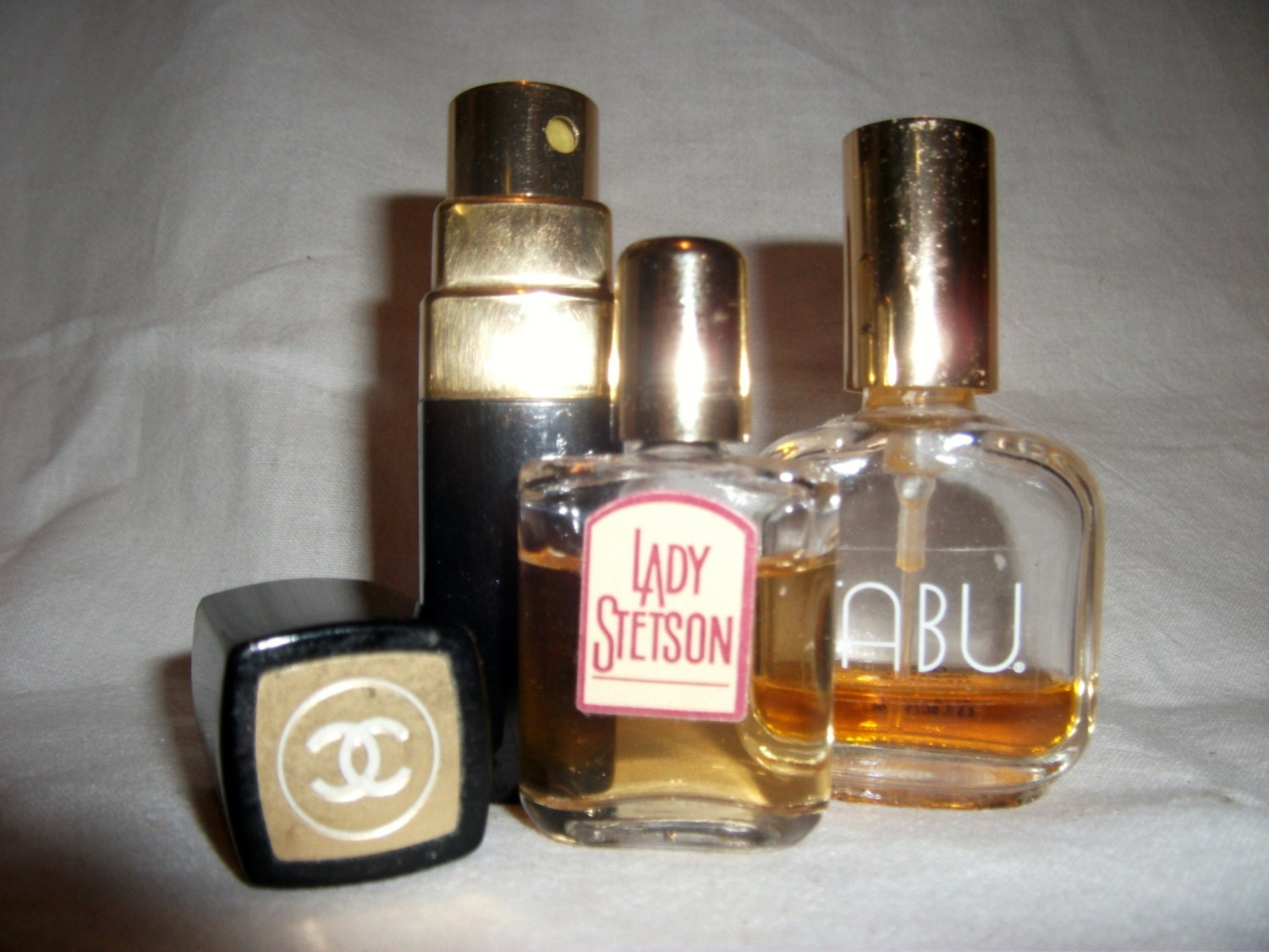 Vintage Miniature Perfume Bottles Include Lady Stetson, Tabu and Chanel ALL 3 for 5 USD