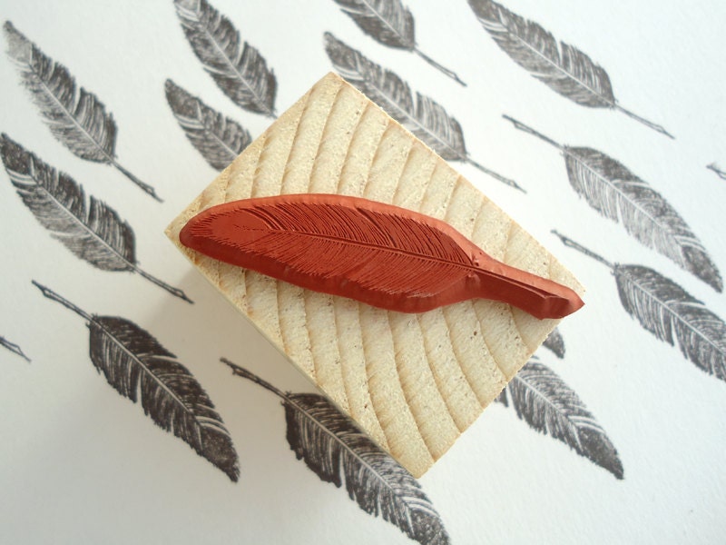 natural rubber feather stamp