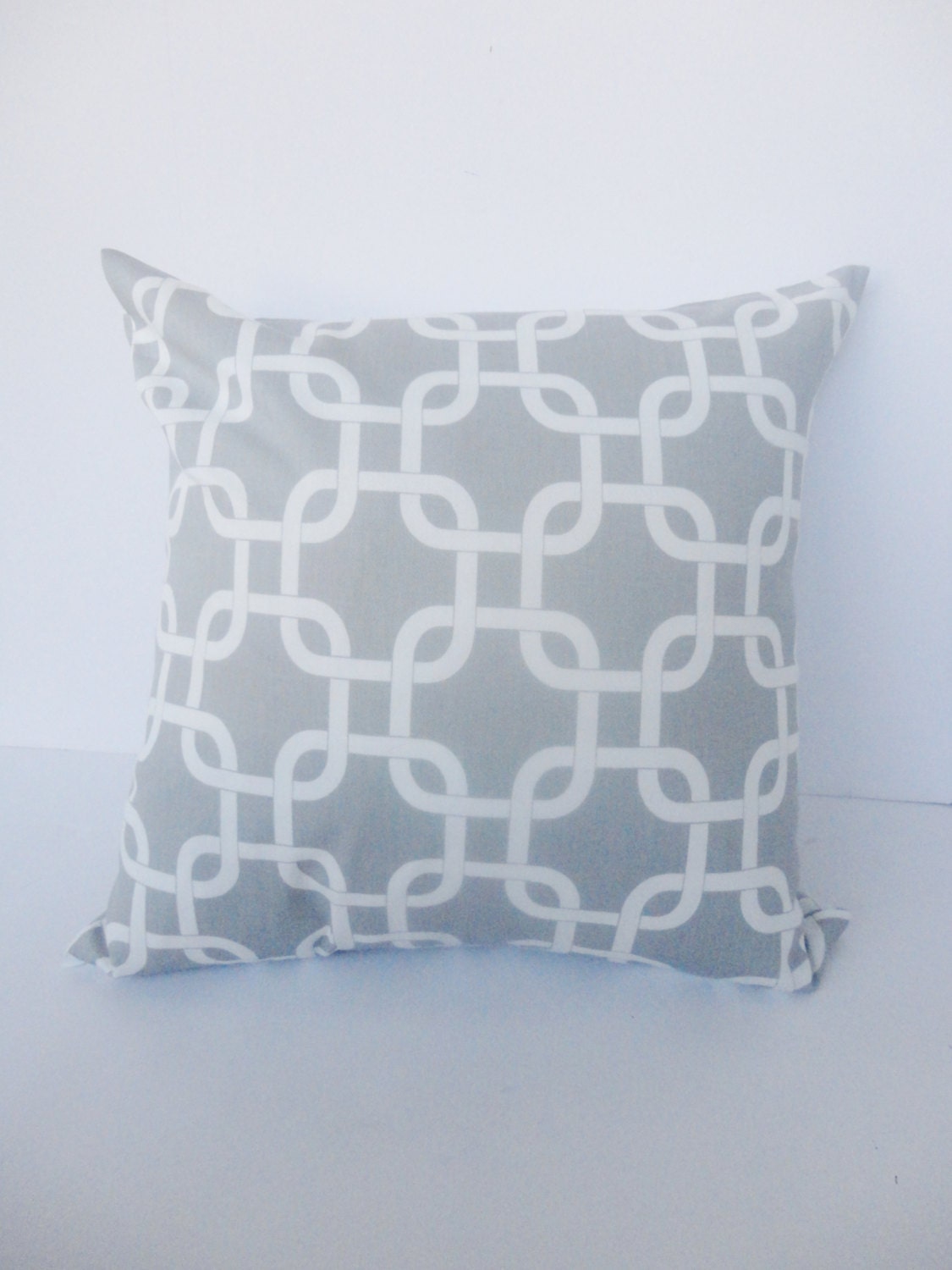Grey and White Zig Zag Chevron Pillow Cover - 18" x 18"