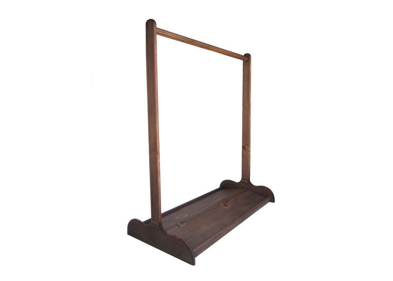 CHILDRENS DRESS UP Stand with Double Sided Shoe Rack / Chocolate Brown Zero Voc Finish / Other Colors Available