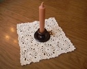 Natural Ecru Square Lacy Table Centerpiece Doily