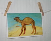 Art Notecard African Camel Dreams of Oasis Desert Stationary  Magical Zen Giclee Print FREE Gift Wrap