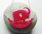 Julie the rocking Elephant acrylic necklace