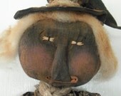 Primitive black witch doll halloween handmade ooak FREE SHIPPING