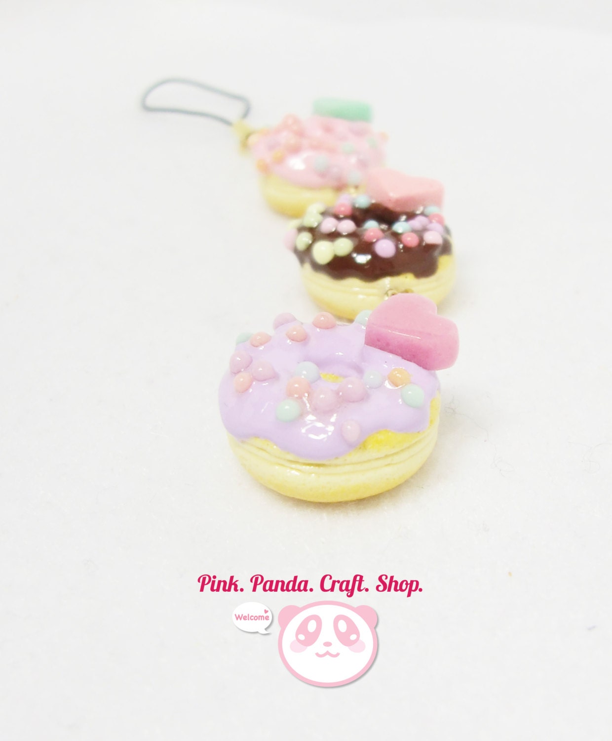 Reserved ---- Pastel candy beads polymer clay donuts phone charm