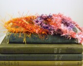 Bohemian Gypsy Fiber Wire Crystal Glass Seed Bead Wrapped Bracelet Set Red Purple Orange Pink Gift