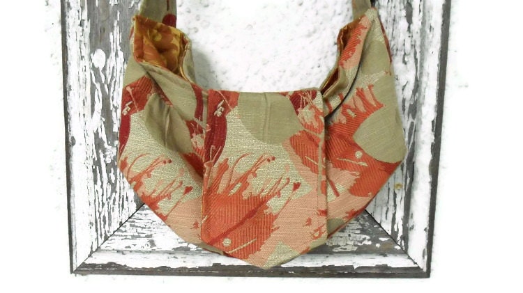 Hippie Bohemian Bag Purse Slouchy Hobo Coral Red Orange
