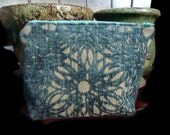 Makeup Bag Case Teal Cut Velvet