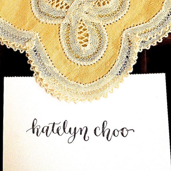 WEDDING PLACECARD CALLIGRAPHY in Longbottom Style