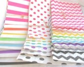 27RaiNBoW PaCK MeDiUM CHeVRoN, Stripe and Dot PaPER BAGs---party favors--gifts---weddings--showers--27ct Il_170x135