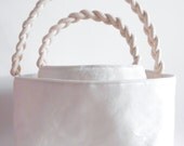 Set of 2 NESTING Easter Baskets for a Boy or Girl - Easter Egg Hunt - Fabric Bin - Single Handle - Size Regular & Large