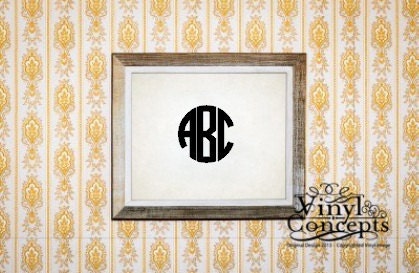 4" Laptop Monogram Decal - Vinyl Wall Art