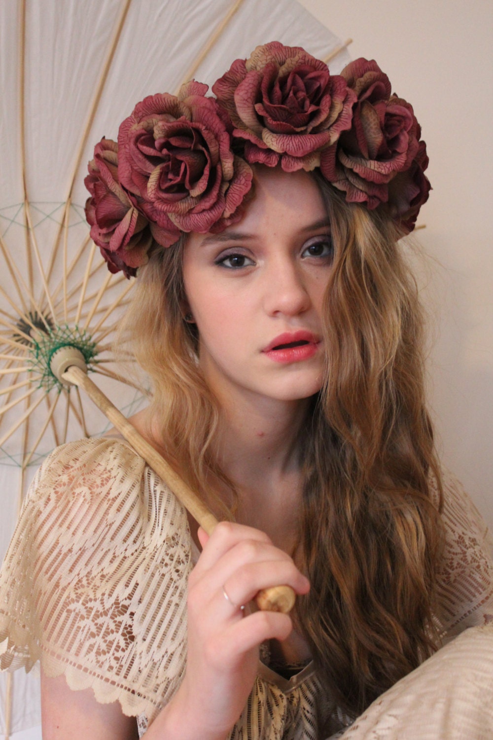 Romantic rose flower crown