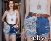 Vintage 80's High Waisted Lace Cut Offs S M