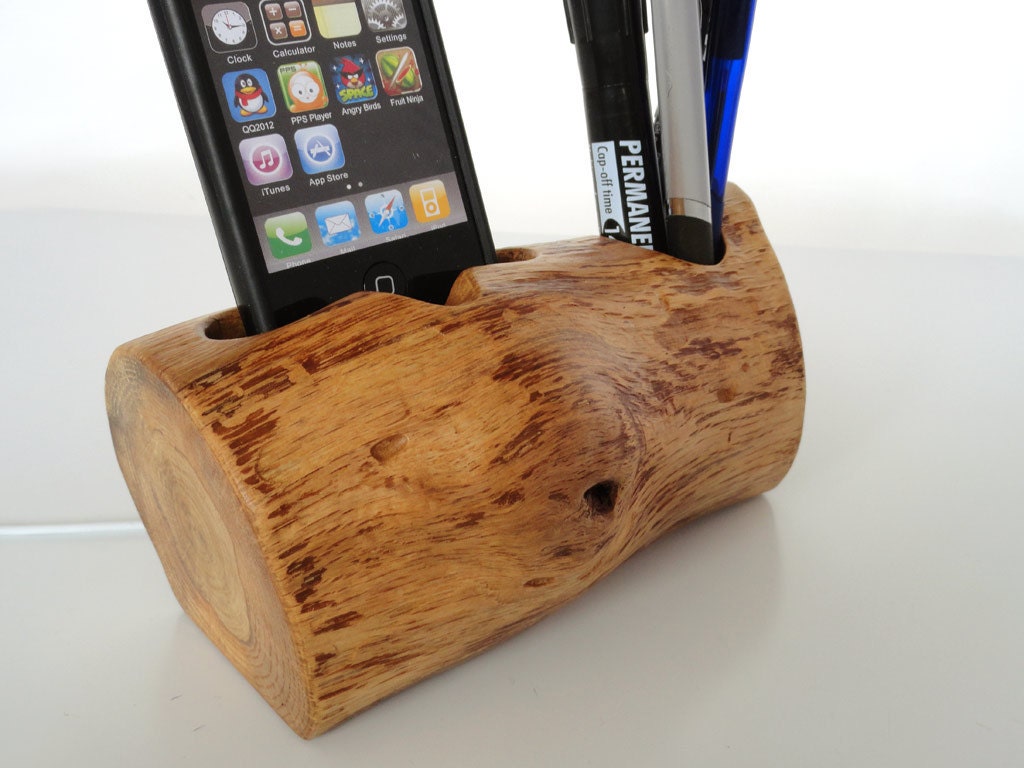 Pen Holder and iPhone 5 Dock / iPhone 4 Dock / iPod touch Dock  (unique desk / office accessory)