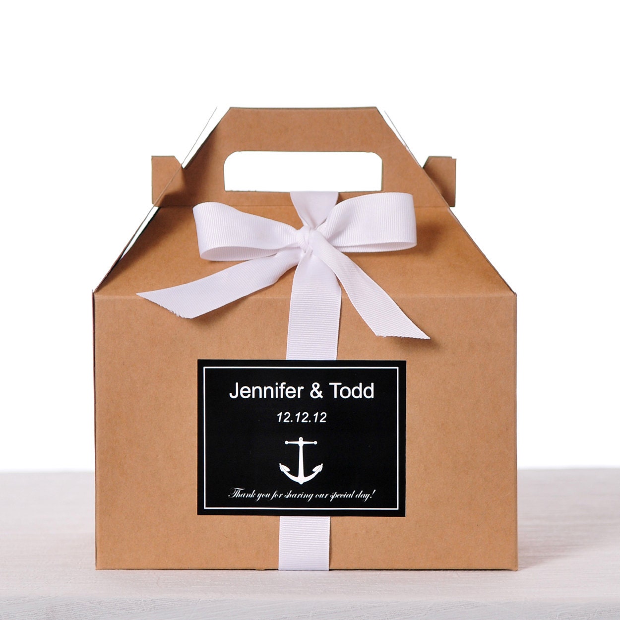 Gable Wedding Box Set of 8 - Wedding Favor Box / Welcome Box Labels Il_570xn