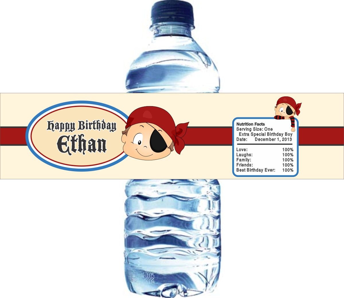 30 Pirate Theme Water Bottle Labels, Waterproof and self stick Il_570xn