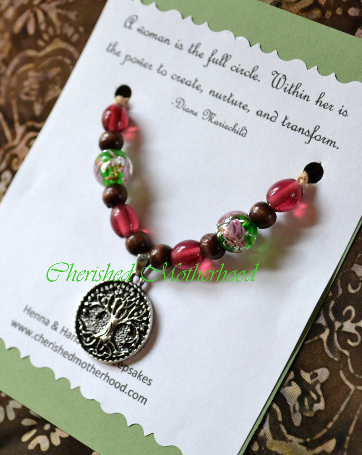 Tree of Life Necklace, Rose Sparkle