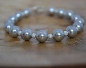 Silver grey Shell Pearl Bracelet - Cancer charity
