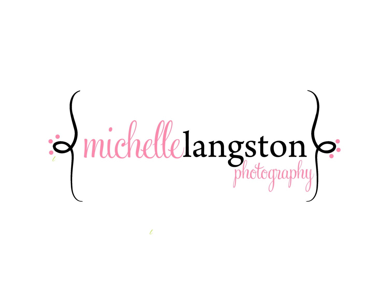 Custom Logo and Watermark Premade Logo Design for Photographers and Small Crafty Boutiques Pink and Black with Brackets