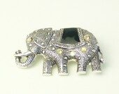 Vintage Black Enamel Aurora Borealis Rhinestone Elephant Costume Jewelry Brooch Pin on Etsy