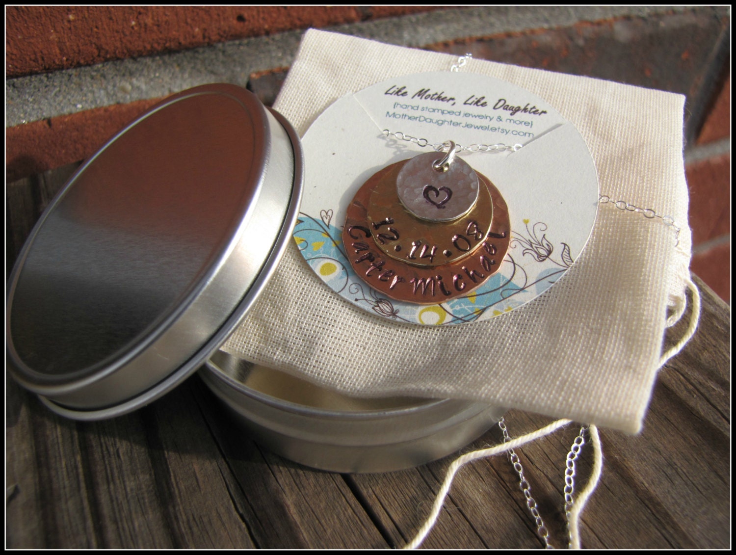 Mothers Day Gift Personalized Necklace - Hand Stamped Mommy - "I Love You To The Moon & Back" - Half / Crescent Moon