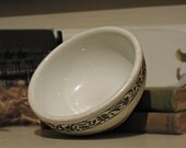 Vintage Hotel Ceramic White Bowl with Blue Pattern