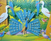 Bradley puzzle, peacock, 1993, 100 pieces
