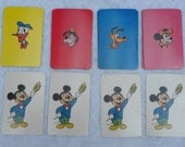 Walt Disney playing cards, Whitman cards, 4 color card deck images only, no numbers