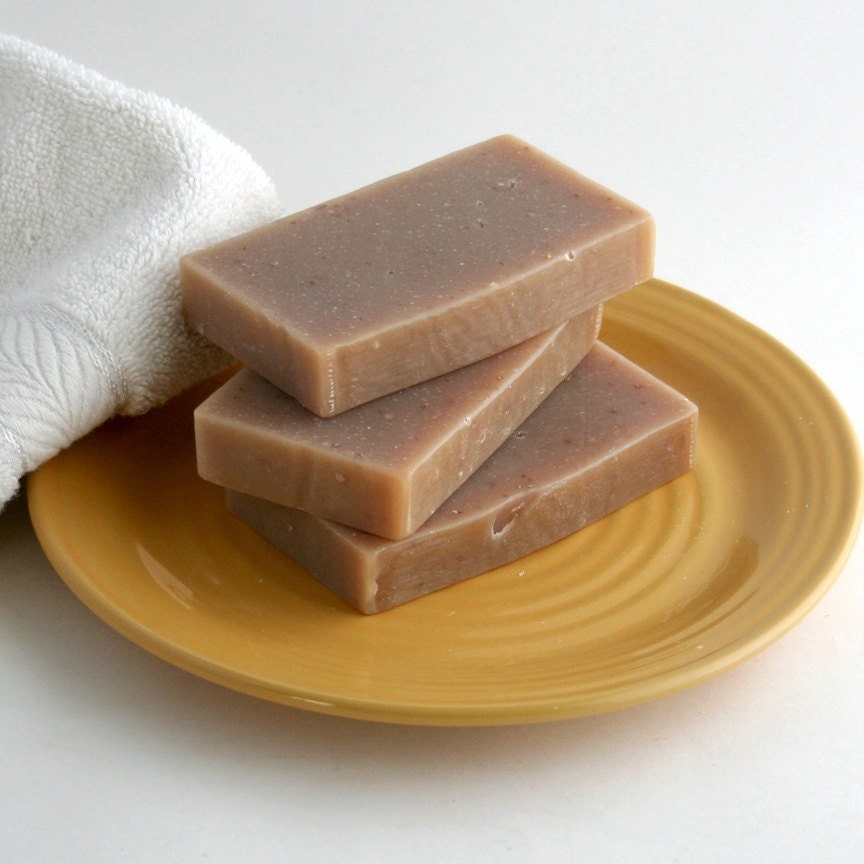 Olive Oil Soap, Almond Honey Scented, Natural Soap, Handmade Soap, Cold Processed Soap, Sunflower Oil Soap, Oatmeal, Golden, FREE SHIPPING