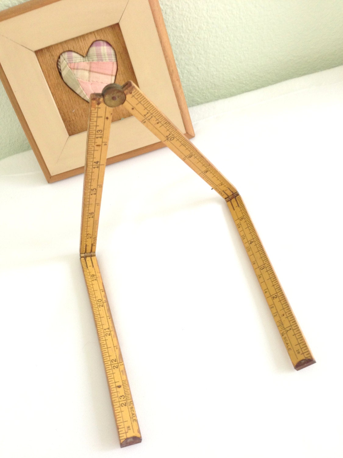 Stanley Folding Ruler,  24", Vintage Carpenter Tool,  Woodworking, Photo Prop, 1900s