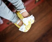 Baby Girl Shoes--Spring--yellow floral--baby shoes--Ali--Infant thru toddler sizes