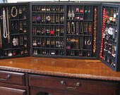 Jewelry Display Table Top Folding Model with 2 ring cubbies