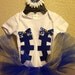 Baseball baby onesie and tutu outfit With matching bow in sizes 0-3mo, 3-6mo, 6-12mo, & 24mo