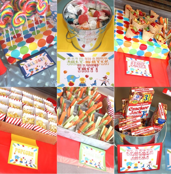Carnival Circus Birthday Party Signs Games Printable DIY Large Yard Signs (digital version) PDF (112 Signs included)