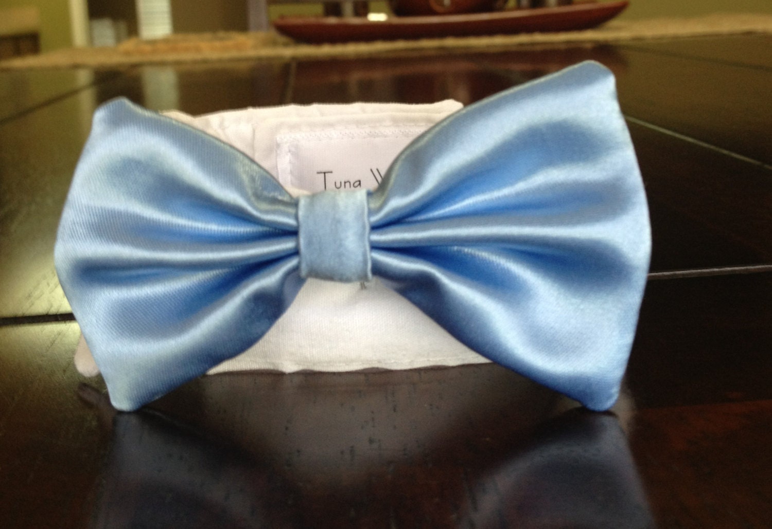 Pet Wedding Custom Color Bow Tie with a Custom Color Shirt Collar for a Cat or a Dog