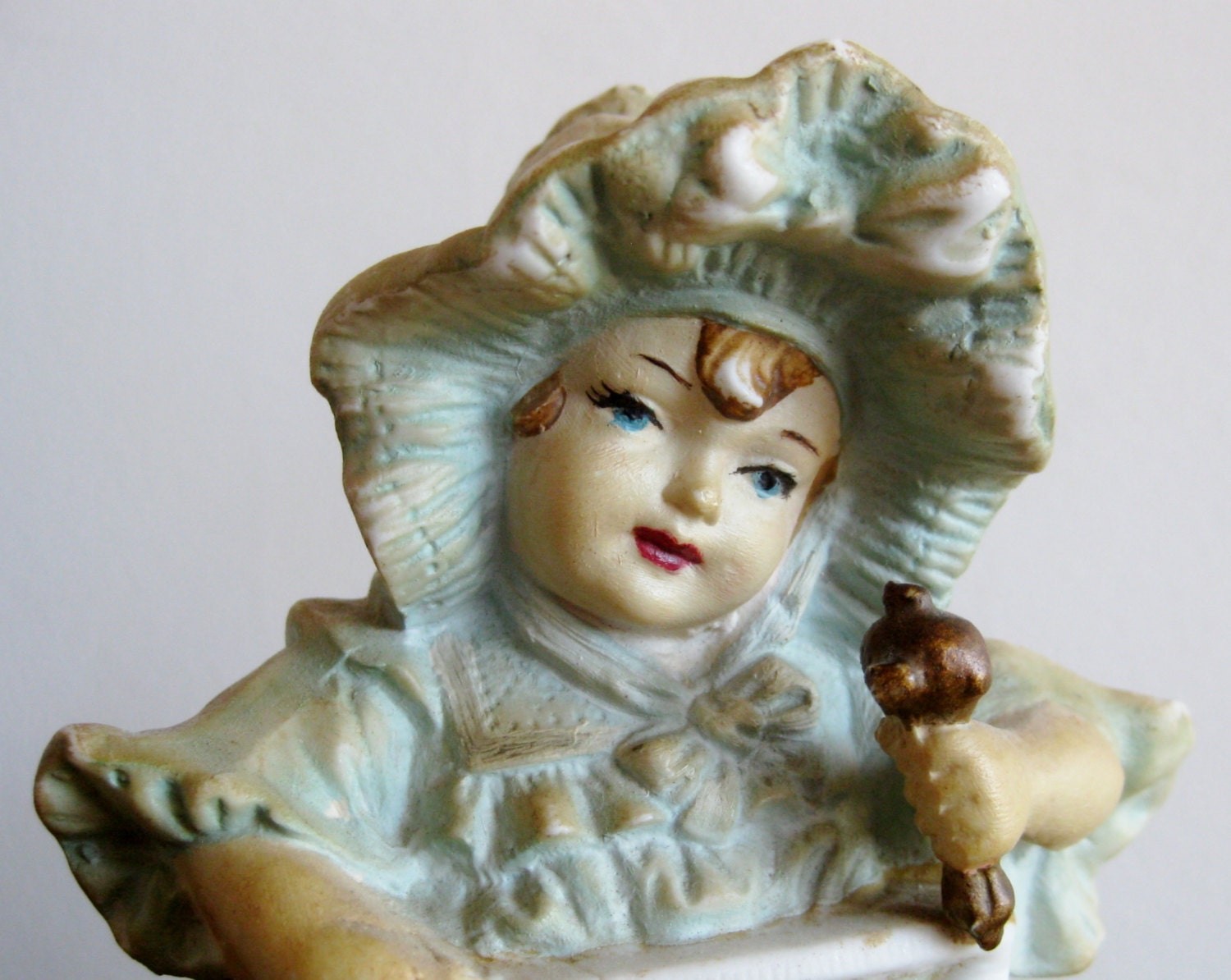 Antique German Porcelain Bisque Baby in High Chair Piano Baby Figurine