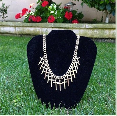 Gold Multi Cross Necklace