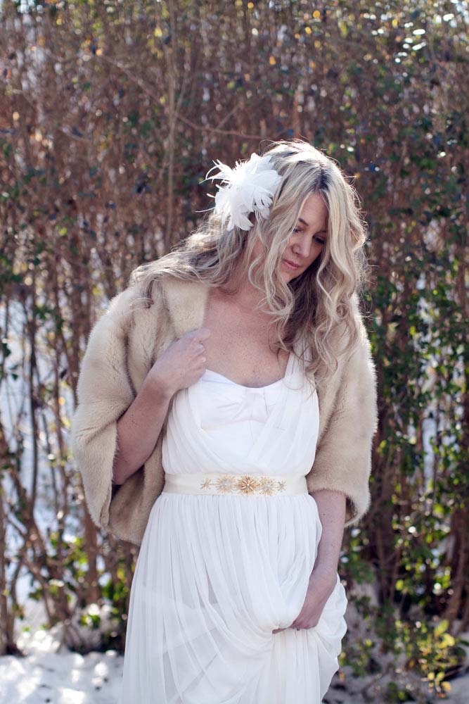 Gold Beaded Wedding Sash