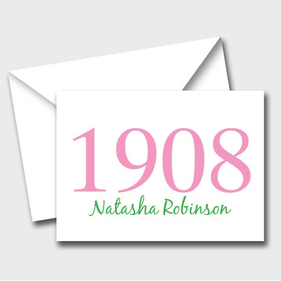 Alpha Kappa Alpha Sorority Date Notecards
