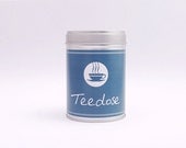 Personalized Tea Caddy . Tea Tin .  Can . made to order . custom work . custom