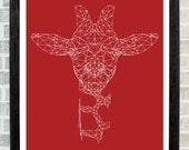 Giraffe head triangles print 11 X 16