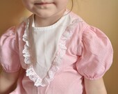 vtg girls 80s pink and white drop waist dress, size 5, vintage polka dot