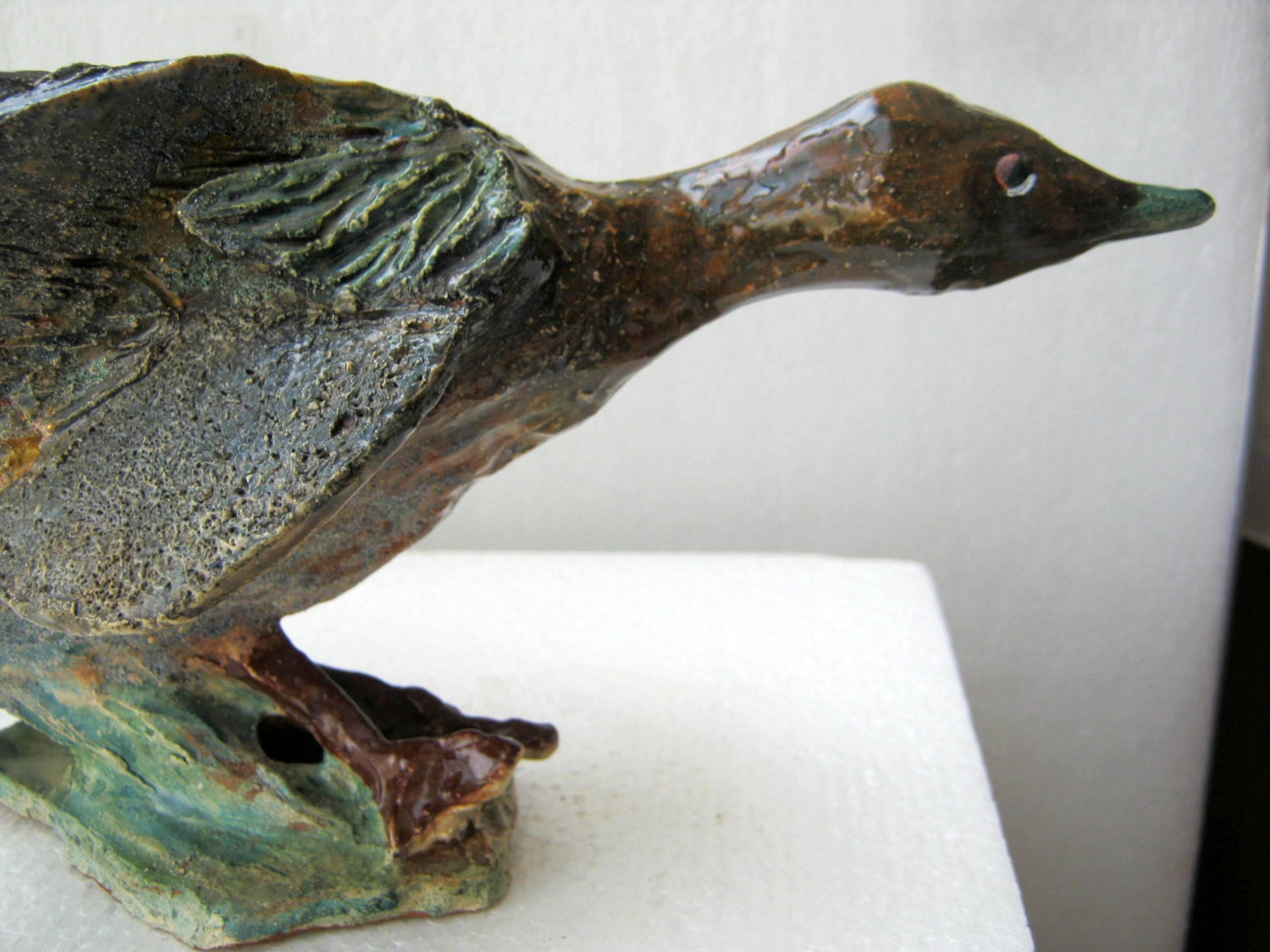 Original art sculpture figurine bird, Ceramic bird, Clay art sculptured bird,shopsteam,tt team,crazyadsteam,123team,europeanstreetteam