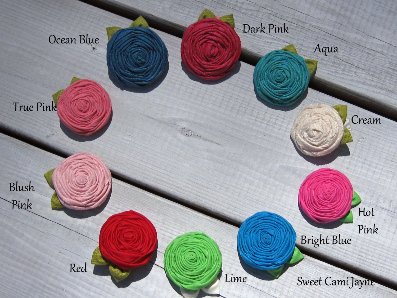 Rosette Clip Pick your color Clippies Baby Clips Girls Clips