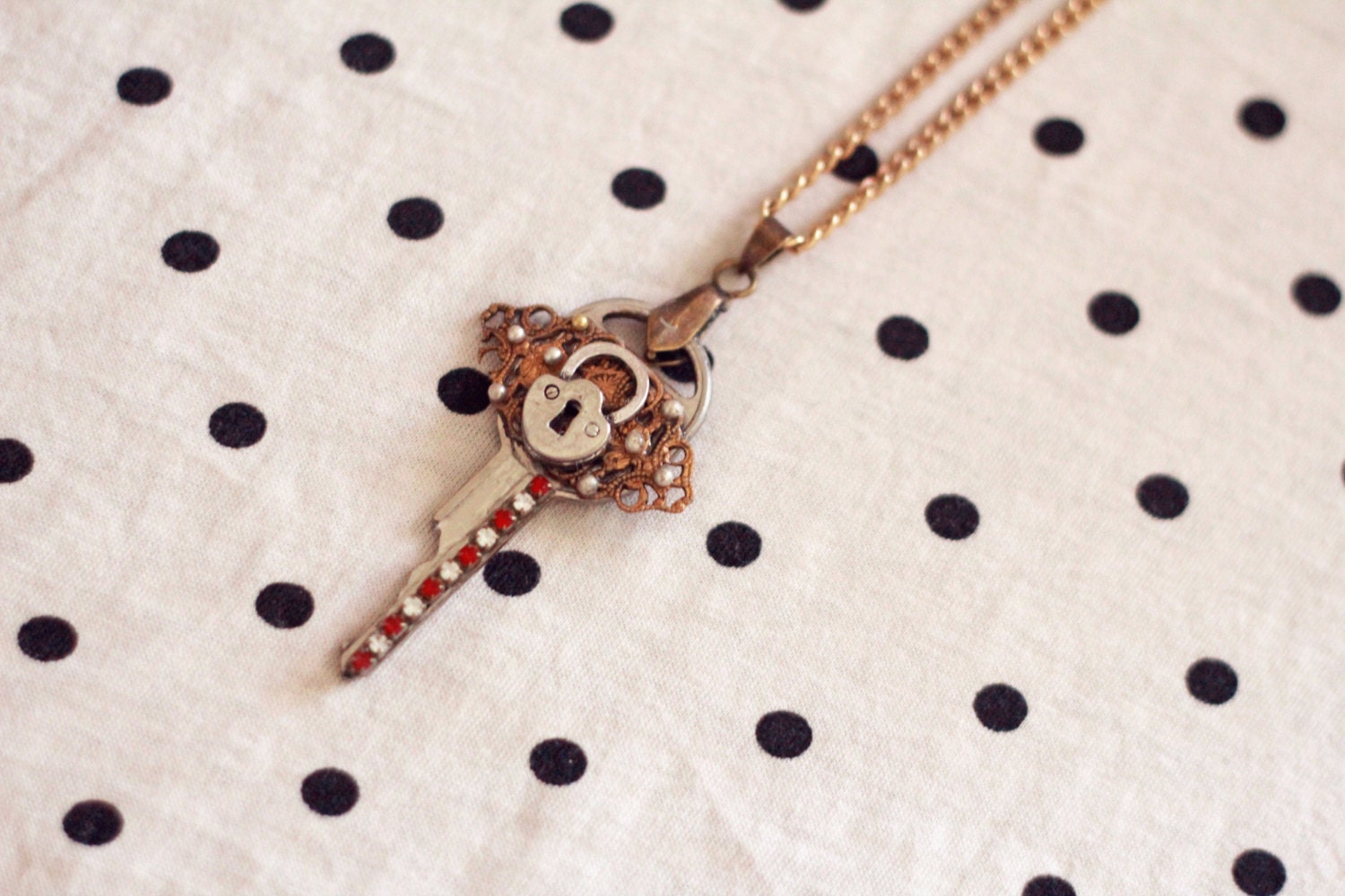 Repurposed "Lock" Key Necklace