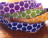 NOODLE HUGGER Non slip ribbon headband - polka dots - 7/8 inch (running, working out, everyday: women and girls)