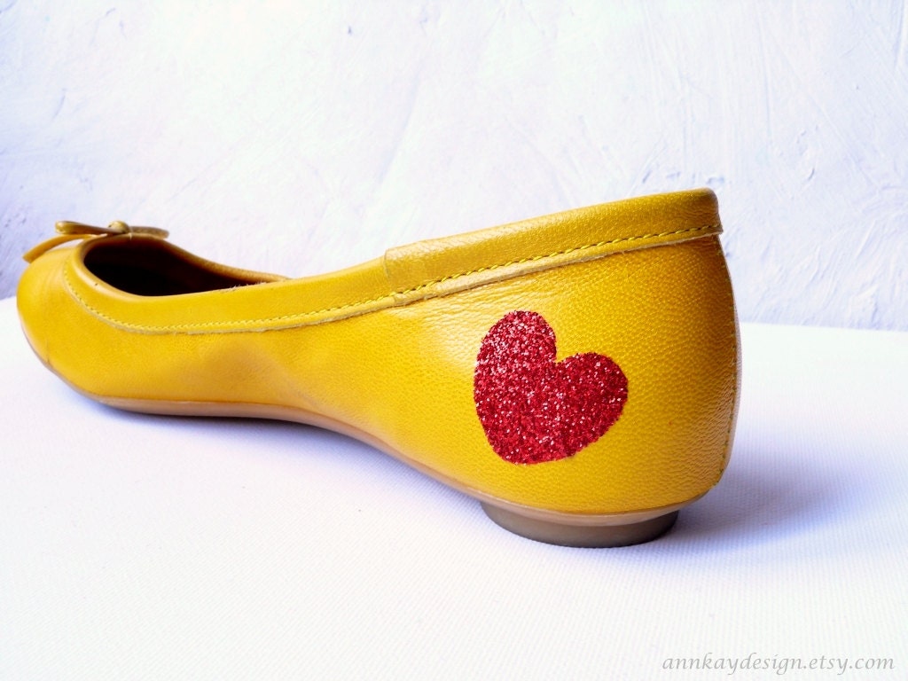 Red Glitter Heart Shoe Sticker Bridal Shoe Decal 1x