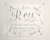 Custom ink drawing, name and quote of your choice