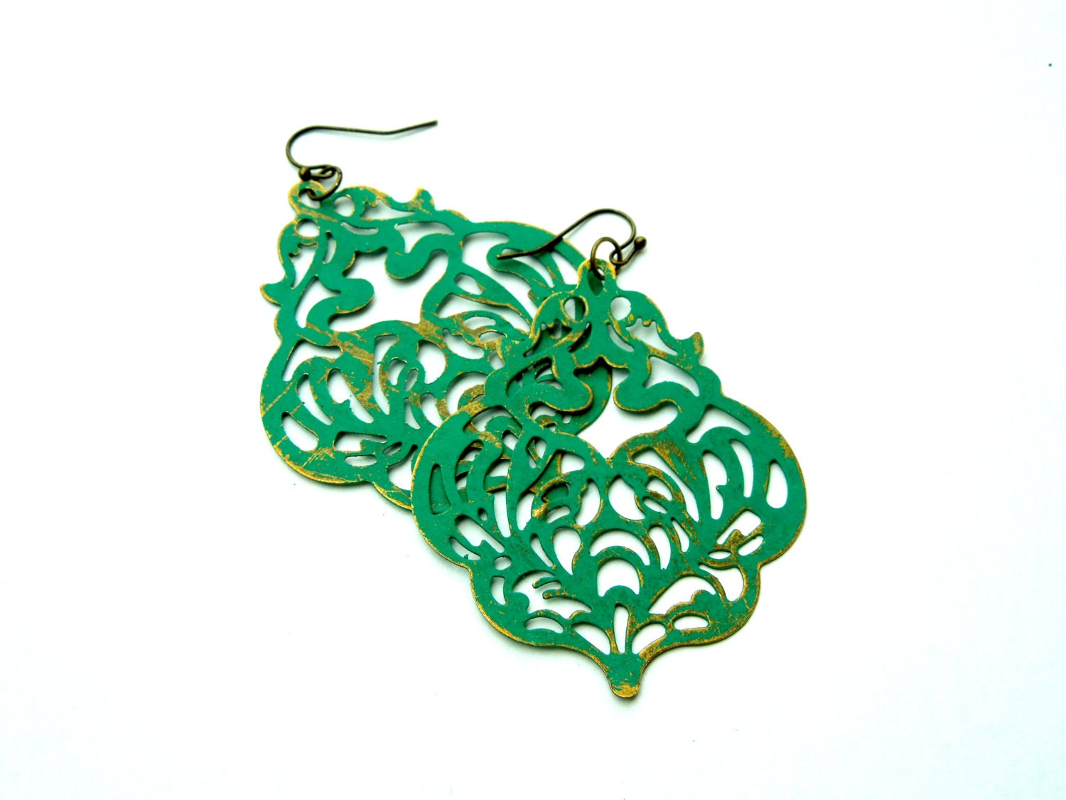 Rustic Emerald Green Dangles